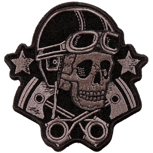 日本未発売! セール価格! ホットレザー ゴーグルズスカルアンドスターズ ワッペン 米国直輸入! ウ...