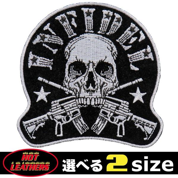 日本未発売! セール価格! ホットレザー 2サイズ! インフィデル ワッペン スカル 骸骨 クロスボ...