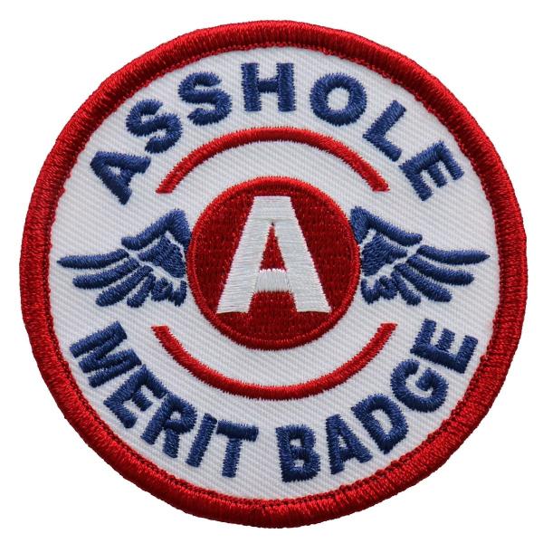 日本未発売! セール価格! ホットレザー アスホール メリットバッジ ワッペン 丸型 米国直輸入! ...