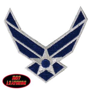 日本未発売! セール価格! ホットレザー ＵＳエアフォースロゴ ワッペン 空軍 米国直輸入! ウェアのカスタムに 布製 アイロン対応 サイズ小