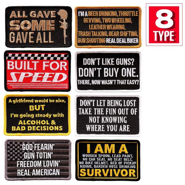 日本未発売! セール価格! ホットレザー 8種類 バイカー ロゴ＆英字 文字 ワッペン 長方形 米国...