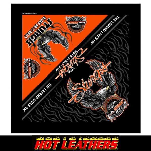 米国直輸入! ホットレザー アップウィング イーグル バンダナ ヘッドラップやスカーフに ヘルメット...