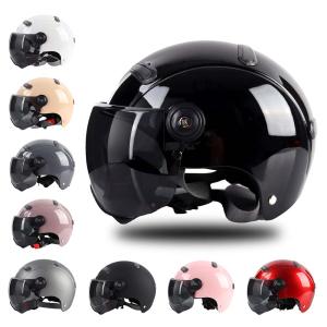 ハーフヘルメット　半帽  レトロハーレー 半キャップヘルメット　シールド2種類　原付 つば付き 人気 男女兼用   60S 小帽体 超軽量