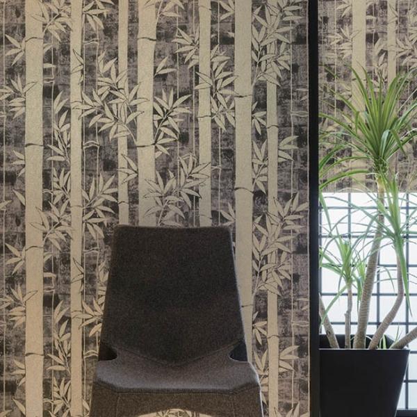 シンコール BB2602 生のり付き壁紙 15m パターン 竹 ゴールド 和調 光沢 BEST ベス...