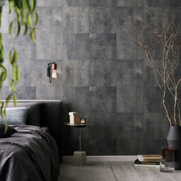 サンゲツ RE55636 生のり付き壁紙 30m コンクリート・ストーン ダークグレー ReSERV...