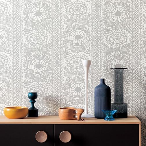 サンゲツ RE55773 生のり付き壁紙 30m フィンレイソン 北欧調 ライトグレー ReSERV...