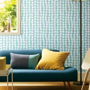 サンゲツ RE55788 生のり付き壁紙 1m単位 フィンレイソン 北欧調 ブルー ReSERVE ...