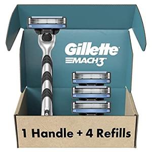 特別価格Gillette Mach3 Razors for Men, 1 Gillette Razor, 4 Razor Blade Refills好評販売中