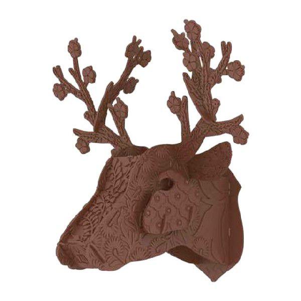 鹿のオブジェ/ウォールデコ Chocolate チョコレート・ブラウン （プラ製/組立式/Mサイズ）...