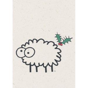 ひつじのフンで再生紙 【Sheep Poo Paper】 グリーティングカード （クリスマス） Holly ★メール便OK★｜hartfield