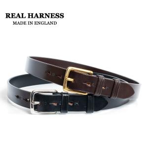 REAL HARNESS リアルハーネス BRIDLE LEATHER BELT ブライドルレザー ベルト 28mm イギリス製｜hartleystore