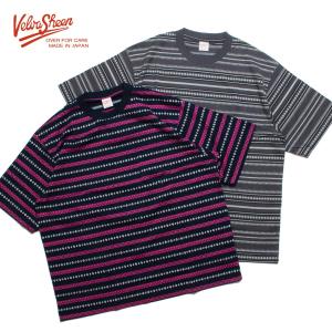 Velva Sheen ベルバシーン JACQUARD MULTI BORDER BIG TEE ジャカード マルチボーダー Tシャツ 日本製｜hartleystore