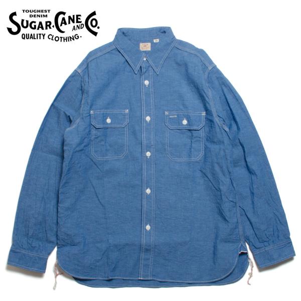 SUGAR CANE VAT DYE CHAMBRAY WORK SHIRT シャンブレー ワークシ...