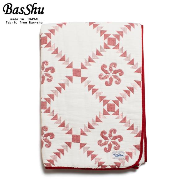 BasShu バッシュ GAUZE BLANKET ガーゼケット 140×195 日本製 レッド