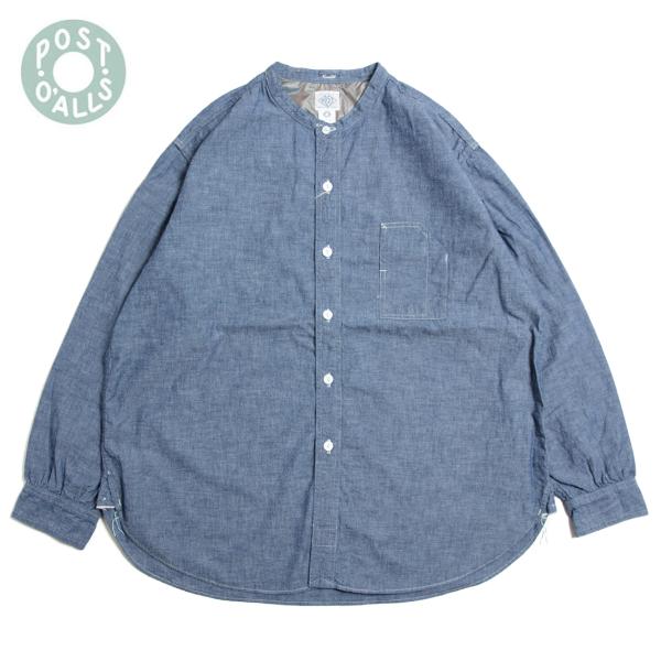 POST OVERALLS ポストオーバーオールズ Band Collar Shirt Classi...