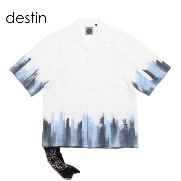 destin デスティン MORS TELA ST TROPEZ ハンドペイント オープンカラーシャ...