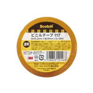 3M スコッチ 電気絶縁用ビニールテープ 117 透明 19mmX10m 1巻｜haru-online