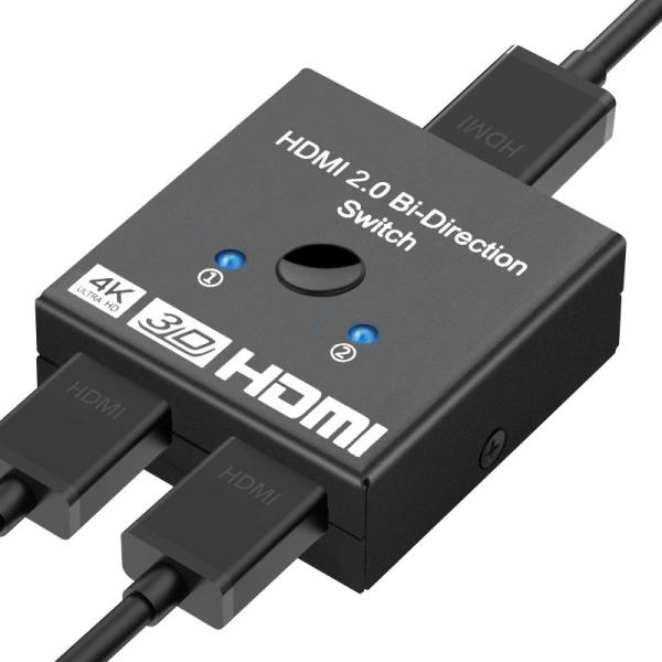 2023安定版 HDMI 切替器 分配器 2入力1出力 1入力2出力 4k 3D対応 双方向コンパク...
