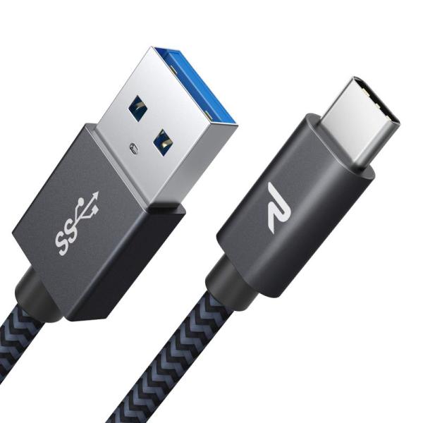 Rampow USB Type C ケーブル2m/黒急速充電 QuickCharge3.0対応 US...