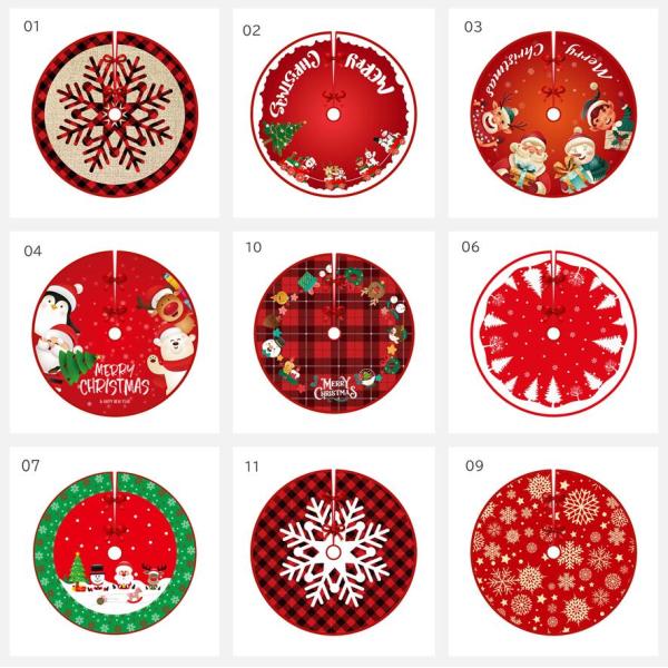 クリスマス ツリー 敷物 スカート 赤 レッド 雪模様 カーペット 直径90cm パーティー インテ...