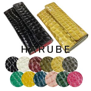 京都 浪速屋 長財布 pigエナメル L字ファスナー キーホルダー付 HARUBE