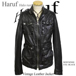 Haruf レザージャケット ライダースジャケット メンズ 本革