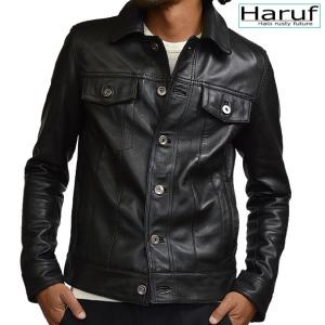 Haruf レザージャケット 革ジャン メンズ 本革 ラムレザー