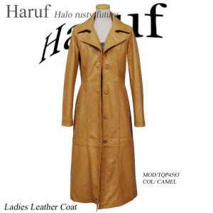 Haruf レザーコート チェスターコート ロング レディース 本革
