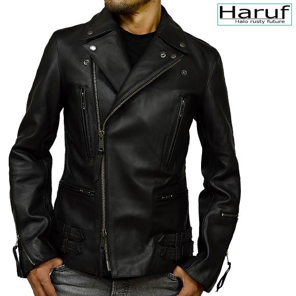 レザージャケット メンズ 本革 ダブルライダースジャケット 革ジャン ダブル ライダース 革 ジャケ...
