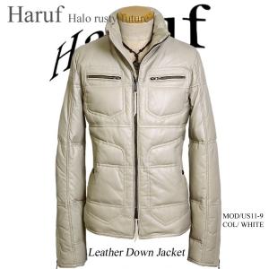 Haruf（ハルフ） レザーダウンジャケット レザージャケット メンズ 本