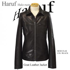 ☆美品☆ Haruf ハルフ ラムレザーシャツジャケット シングル Lサイズ Haruf レザージャケット メンズ 本革 革ジャン レザーシャツ