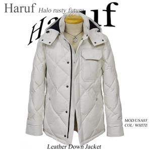 Haruf（ハルフ） レザーダウンジャケット レザージャケット 革ジャン