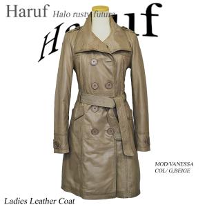 新品Haruf ラムレザー ロングチェスターコート ジャケット Haruf（ハルフ） レザーコート チェスターコート ロング レディース 本