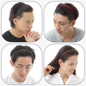 カチューシャ 男女兼用 コーム付き メンズ レ...の詳細画像3