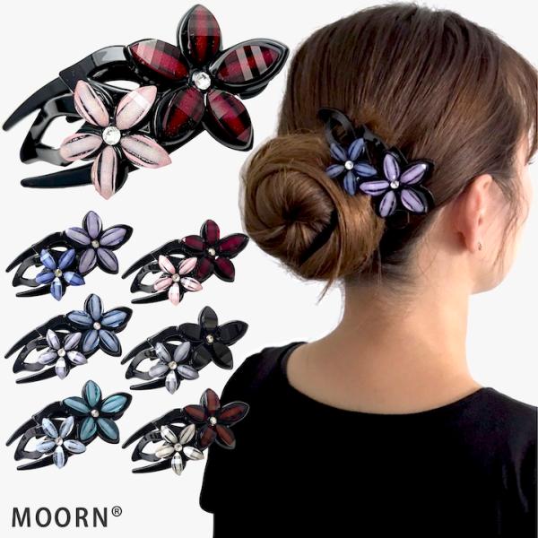ヘアクリップ バンスクリップ 花 大人 小さめ 髪留め サイドバンスクリップ