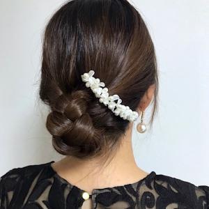 コーム 髪飾り 花 パール レディース ヘアア...の詳細画像1
