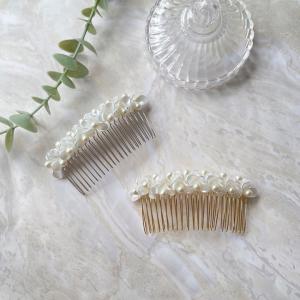 コーム 髪飾り 花 パール レディース ヘアア...の詳細画像2