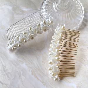 コーム 髪飾り 花 パール レディース ヘアア...の詳細画像3
