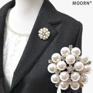 ブローチ レディース パール ラインストーン ゴールド シンプル 結婚式