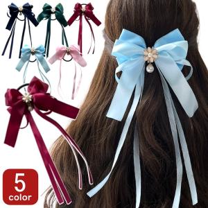 パリスキッズ ヘアクリップ ビッグ リボン サテン 女の子 子供 キッズ
