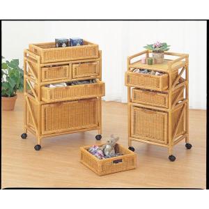 ラタン収納バスケット 幅45cm 2段かごタイプ おしゃれ ラタン 籐