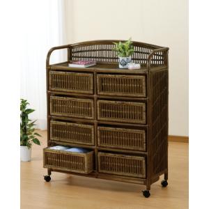 【ラタン 籐】　5段チェスト 籐家具꧂ 5段ラタンランドリーチェスト ラック バスケット 収納