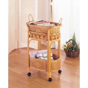 ラタン収納バスケット 幅45cm 2段かごタイプ おしゃれ ラタン 籐