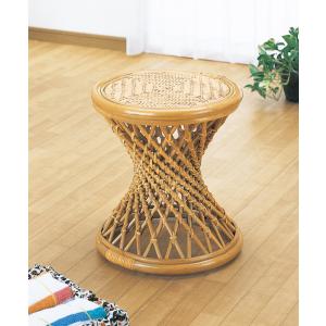 ラタン製円形スツール 籐 スツールオットマン 円型 Breeze 座面高45cm （ ラタン スツール