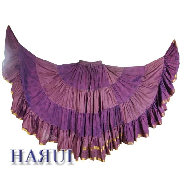 新入荷 インド製 ベリーダンス 25ヤード シルク ジプシー スカート ラベンダー 紫