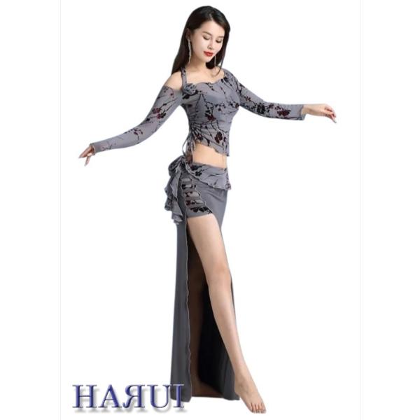 新入荷 ベリーダンス レッスン用 上下セット グレー