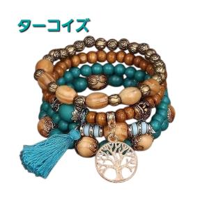 新入荷 木製ビーズ ブレスレット ベリーダンス...の詳細画像3