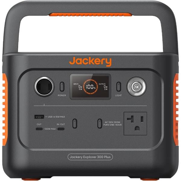 保証付き Jackery ポータブル電源 300 Plus リン酸鉄 288Wh/300W JE-3...