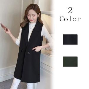 トップス ロング ジレ ロング ベスト ノースリーブ レディース