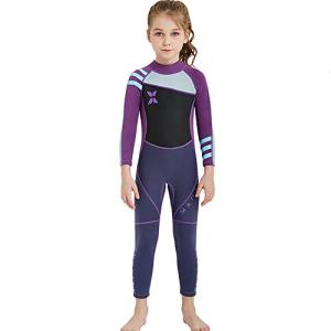 HIUGO 2.5mm 子供ウェットスーツ 男女兼用 キッズ ウェットスーツ 子供用 水着 男の子 女の子 スイムウェア 防寒保温 上下一体 ワンピース